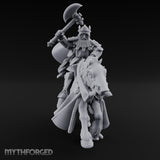 Axe Raised High Human King on Horseback Miniature for Dungeons and Dragons, Pathfinder or other TTRPGs
