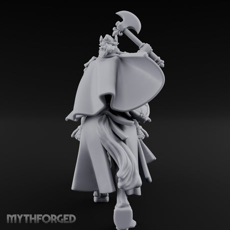 Axe Raised High Human King on Horseback Miniature for Dungeons and Dragons, Pathfinder or other TTRPGs