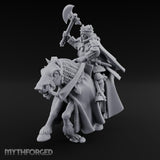 Axe Raised High Human King on Horseback Miniature for Dungeons and Dragons, Pathfinder or other TTRPGs