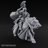 Axe Raised High Human King on Horseback Miniature for Dungeons and Dragons, Pathfinder or other TTRPGs