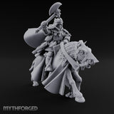 Axe Raised High Human King on Horseback Miniature for Dungeons and Dragons, Pathfinder or other TTRPGs