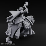 Axe Raised High Human King on Horseback Miniature for Dungeons and Dragons, Pathfinder or other TTRPGs
