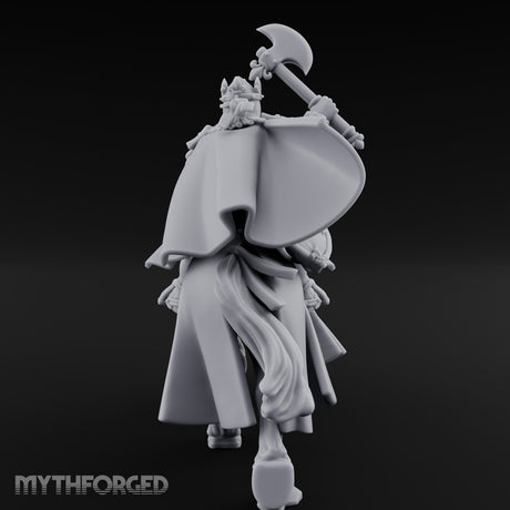 Axe Raised High Human King on Horseback Miniature for Dungeons and Dragons, Pathfinder or other TTRPGs
