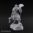 Axe Raised Striding Human Huntmaster Miniature for Dungeons and Dragons, Pathfinder or other TTRPGs