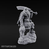 Axe Raised Striding Human Huntmaster Miniature for Dungeons and Dragons, Pathfinder or other TTRPGs