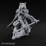 Axe Resting Braided Beard Druid Miniature for Dungeons and Dragons, Pathfinder or other TTRPGs