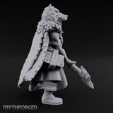 Axe Resting Braided Beard Druid Miniature for Dungeons and Dragons, Pathfinder or other TTRPGs