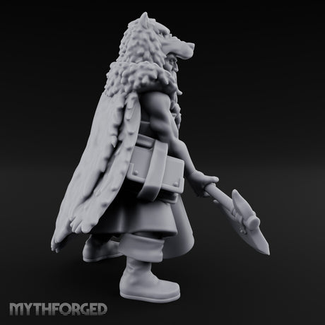 Axe Resting Braided Beard Druid Miniature for Dungeons and Dragons, Pathfinder or other TTRPGs