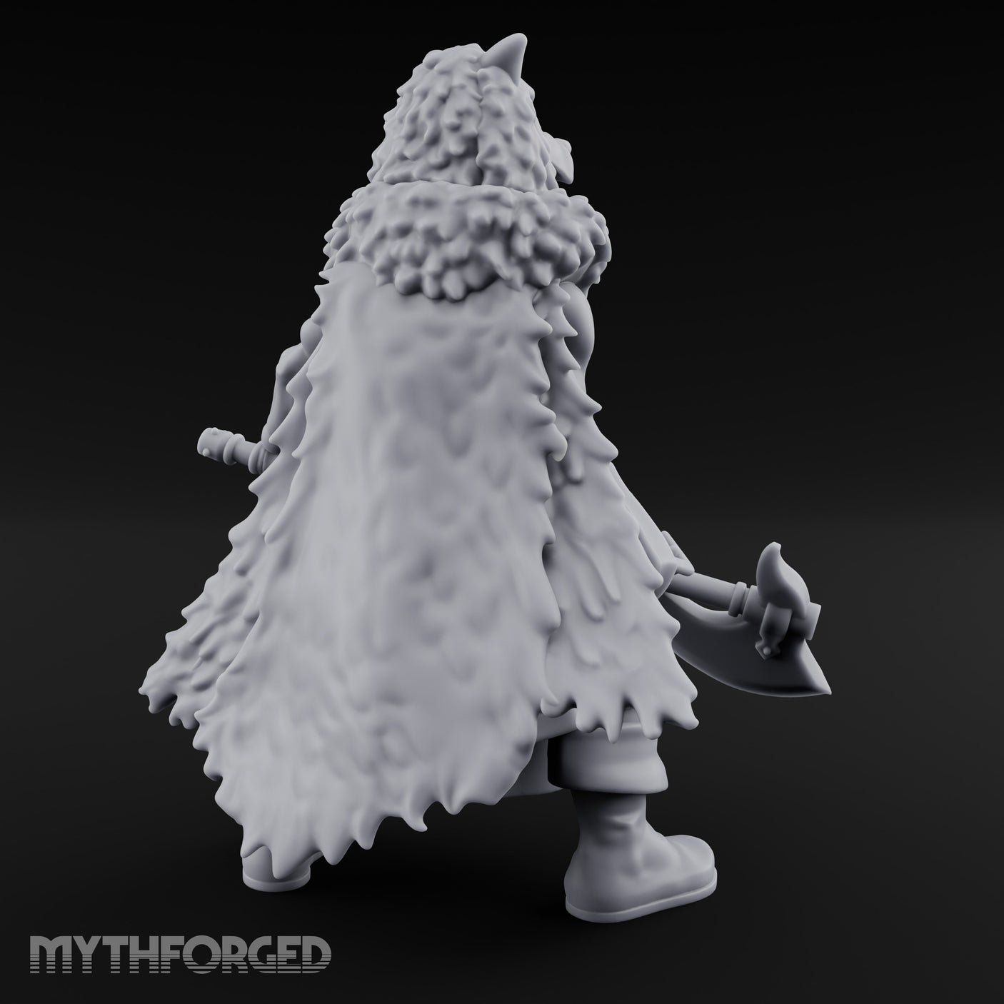 Axe Resting Braided Beard Druid Miniature for Dungeons and Dragons, Pathfinder or other TTRPGs