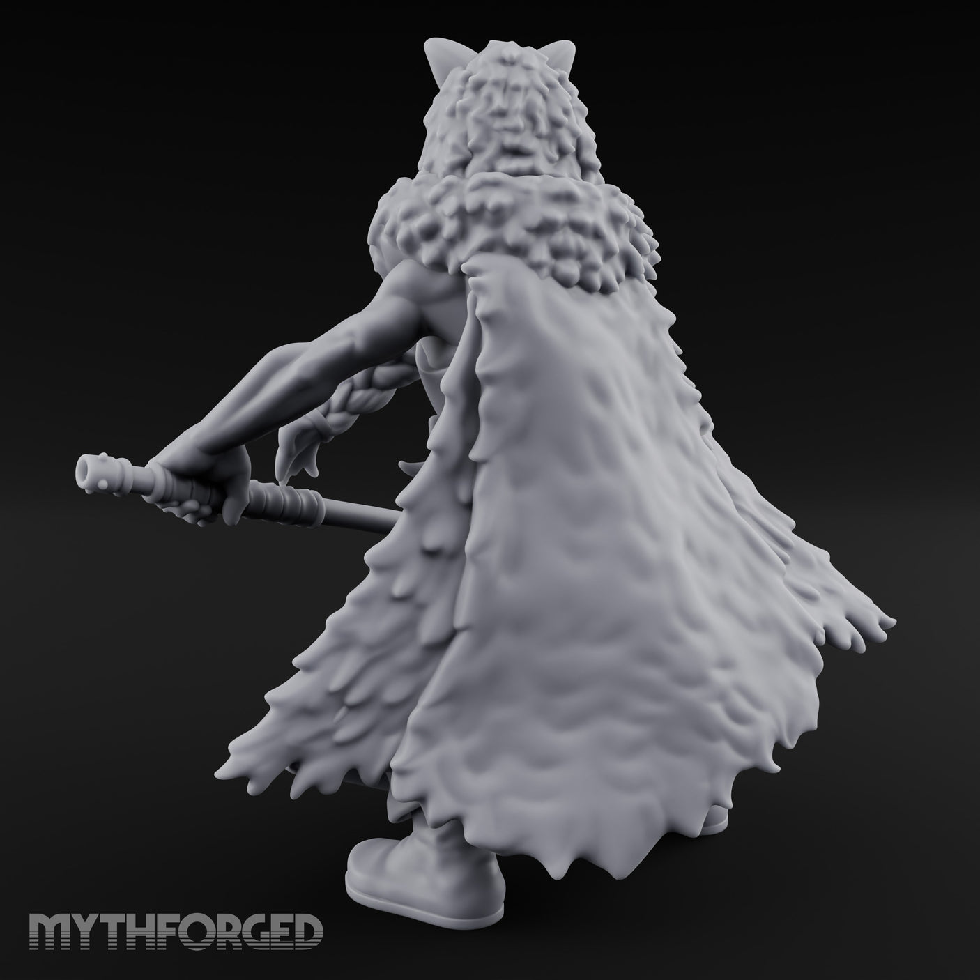 Axe Resting Braided Beard Druid Miniature for Dungeons and Dragons, Pathfinder or other TTRPGs