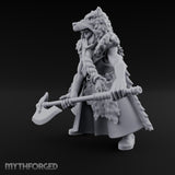 Axe Resting Braided Beard Druid Miniature for Dungeons and Dragons, Pathfinder or other TTRPGs