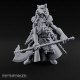 Axe Resting Braided Beard Druid Miniature for Dungeons and Dragons, Pathfinder or other TTRPGs