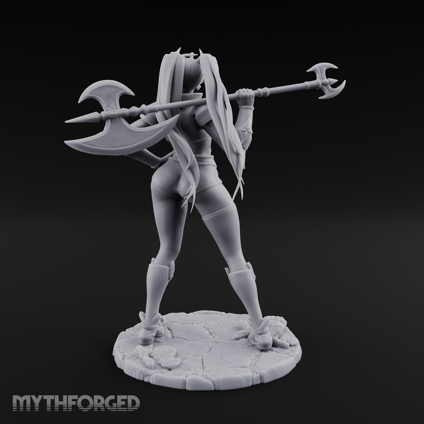 Axe Resting Confidently Human Warrior Miniature for Dungeons and Dragons, Pathfinder or other TTRPGs