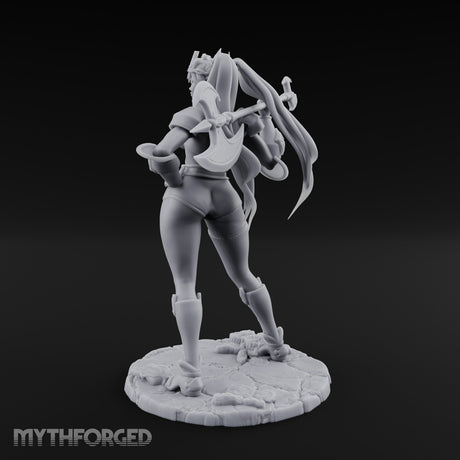 Axe Resting Confidently Human Warrior Miniature for Dungeons and Dragons, Pathfinder or other TTRPGs