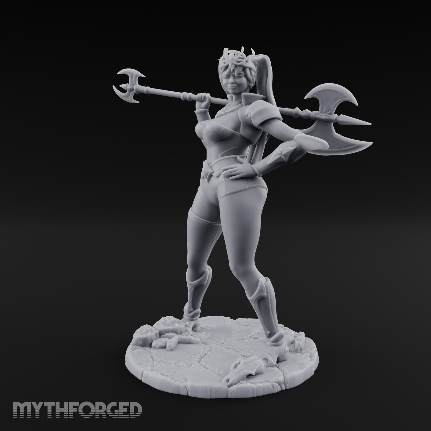 Axe Resting Confidently Human Warrior Miniature for Dungeons and Dragons, Pathfinder or other TTRPGs