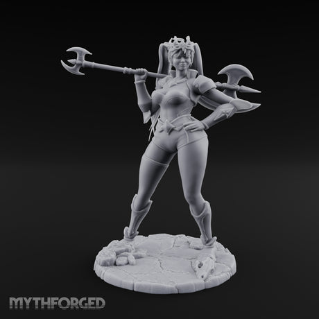 Axe Resting Confidently Human Warrior Miniature for Dungeons and Dragons, Pathfinder or other TTRPGs