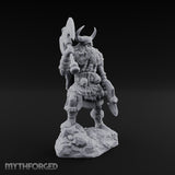 Axe Shouldered Knee Raised Human Viking Miniature for Dungeons and Dragons, Pathfinder or other TTRPGs