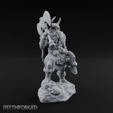 Axe Shouldered Knee Raised Human Viking Miniature for Dungeons and Dragons, Pathfinder or other TTRPGs