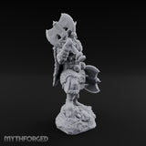 Axe Shouldered Knee Raised Human Viking Miniature for Dungeons and Dragons, Pathfinder or other TTRPGs