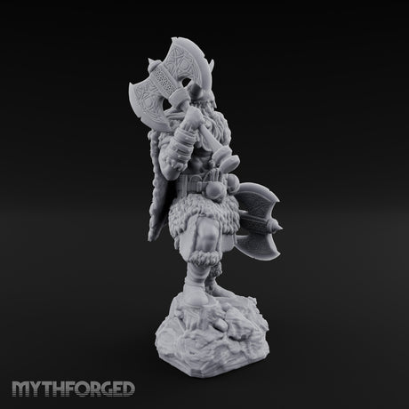 Axe Shouldered Knee Raised Human Viking Miniature for Dungeons and Dragons, Pathfinder or other TTRPGs