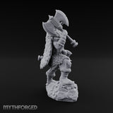 Axe Shouldered Knee Raised Human Viking Miniature for Dungeons and Dragons, Pathfinder or other TTRPGs