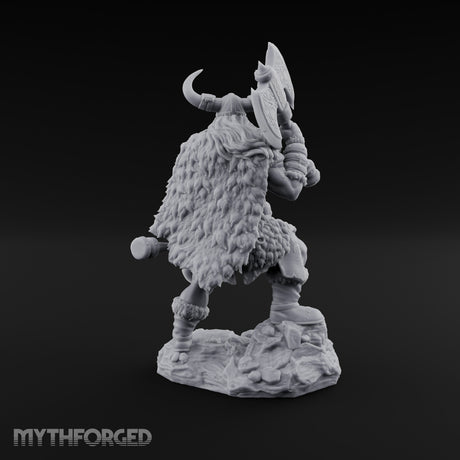 Axe Shouldered Knee Raised Human Viking Miniature for Dungeons and Dragons, Pathfinder or other TTRPGs
