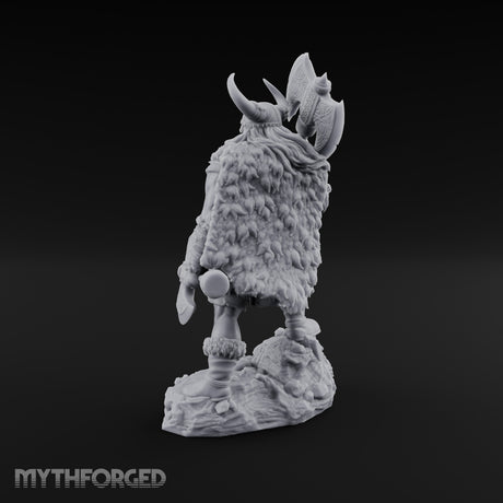 Axe Shouldered Knee Raised Human Viking Miniature for Dungeons and Dragons, Pathfinder or other TTRPGs