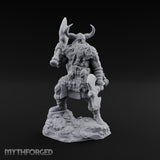 Axe Shouldered Knee Raised Human Viking Miniature for Dungeons and Dragons, Pathfinder or other TTRPGs