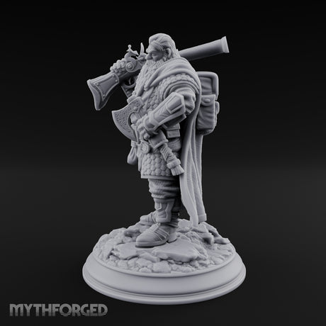 Axe Shouldering Dwarf Warrior Miniature for Dungeons and Dragons, Pathfinder or other TTRPGs
