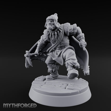 Axe Swinging Climber Miniature for Dungeons and Dragons, Pathfinder or other TTRPGs