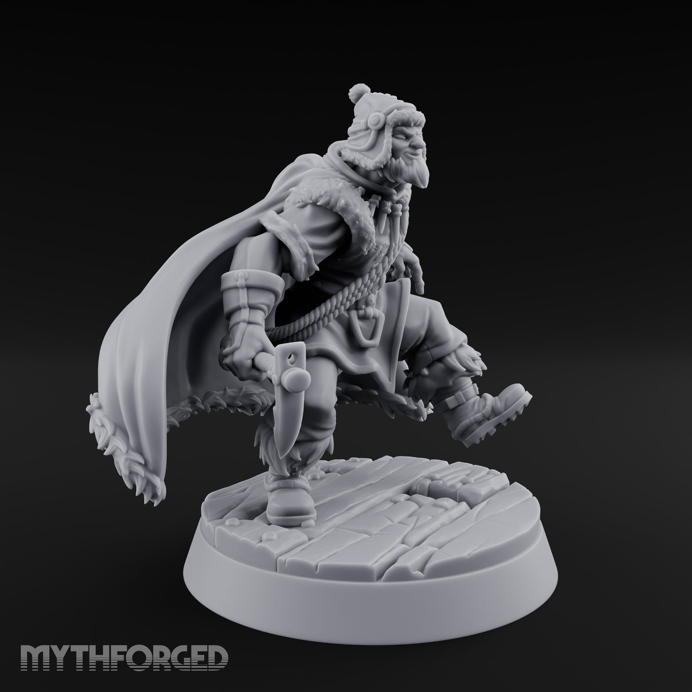 Axe Swinging Climber Miniature for Dungeons and Dragons, Pathfinder or other TTRPGs