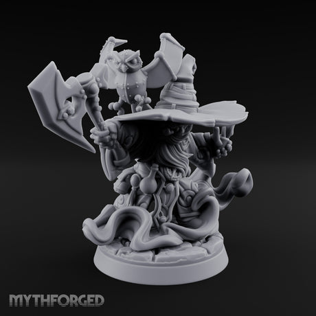 Axe Swinging Familiar Perching Gnome Warlock Miniature for Dungeons and Dragons, Pathfinder or other TTRPGs