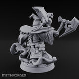 Axe Swinging Familiar Perching Gnome Warlock Miniature for Dungeons and Dragons, Pathfinder or other TTRPGs