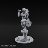 Axe Swinging Knee Raised Human Barbarian Miniature for Dungeons and Dragons, Pathfinder or other TTRPGs