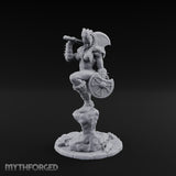 Axe Swinging Knee Raised Human Barbarian Miniature for Dungeons and Dragons, Pathfinder or other TTRPGs