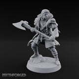 Axe Swinging Lunge Human Hunter Miniature for Dungeons and Dragons, Pathfinder or other TTRPGs