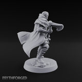 Axe Swinging Lunge Human Hunter Miniature for Dungeons and Dragons, Pathfinder or other TTRPGs