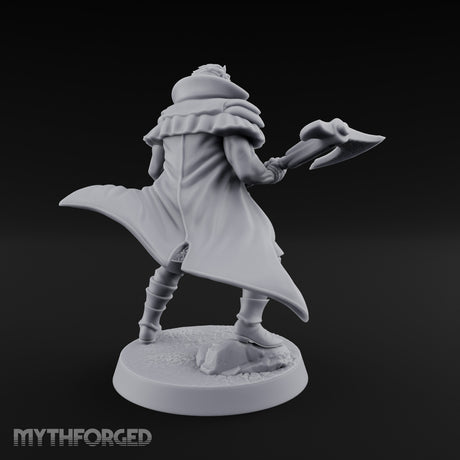 Axe Swinging Lunge Human Hunter Miniature for Dungeons and Dragons, Pathfinder or other TTRPGs