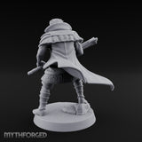 Axe Swinging Lunge Human Hunter Miniature for Dungeons and Dragons, Pathfinder or other TTRPGs