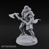 Axe Swinging Lunge Human Hunter Miniature for Dungeons and Dragons, Pathfinder or other TTRPGs