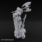 Axe Swinging Shield Lunging Human Warlord Miniature for Dungeons and Dragons, Pathfinder or other TTRPGs
