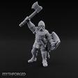 Axe Swinging Yelling Human Captain Miniature for Dungeons and Dragons, Pathfinder or other TTRPGs