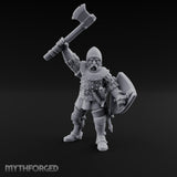 Axe Swinging Yelling Human Captain Miniature for Dungeons and Dragons, Pathfinder or other TTRPGs