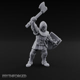 Axe Swinging Yelling Human Captain Miniature for Dungeons and Dragons, Pathfinder or other TTRPGs