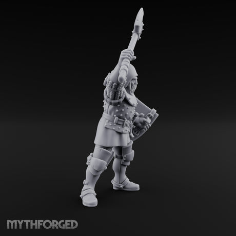 Axe Swinging Yelling Human Captain Miniature for Dungeons and Dragons, Pathfinder or other TTRPGs