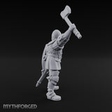 Axe Swinging Yelling Human Captain Miniature for Dungeons and Dragons, Pathfinder or other TTRPGs