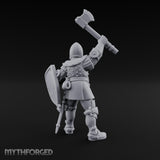 Axe Swinging Yelling Human Captain Miniature for Dungeons and Dragons, Pathfinder or other TTRPGs