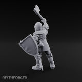 Axe Swinging Yelling Human Captain Miniature for Dungeons and Dragons, Pathfinder or other TTRPGs