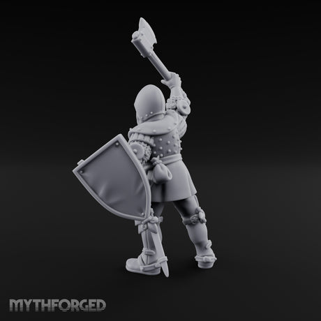 Axe Swinging Yelling Human Captain Miniature for Dungeons and Dragons, Pathfinder or other TTRPGs