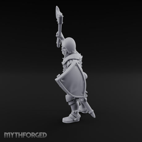 Axe Swinging Yelling Human Captain Miniature for Dungeons and Dragons, Pathfinder or other TTRPGs